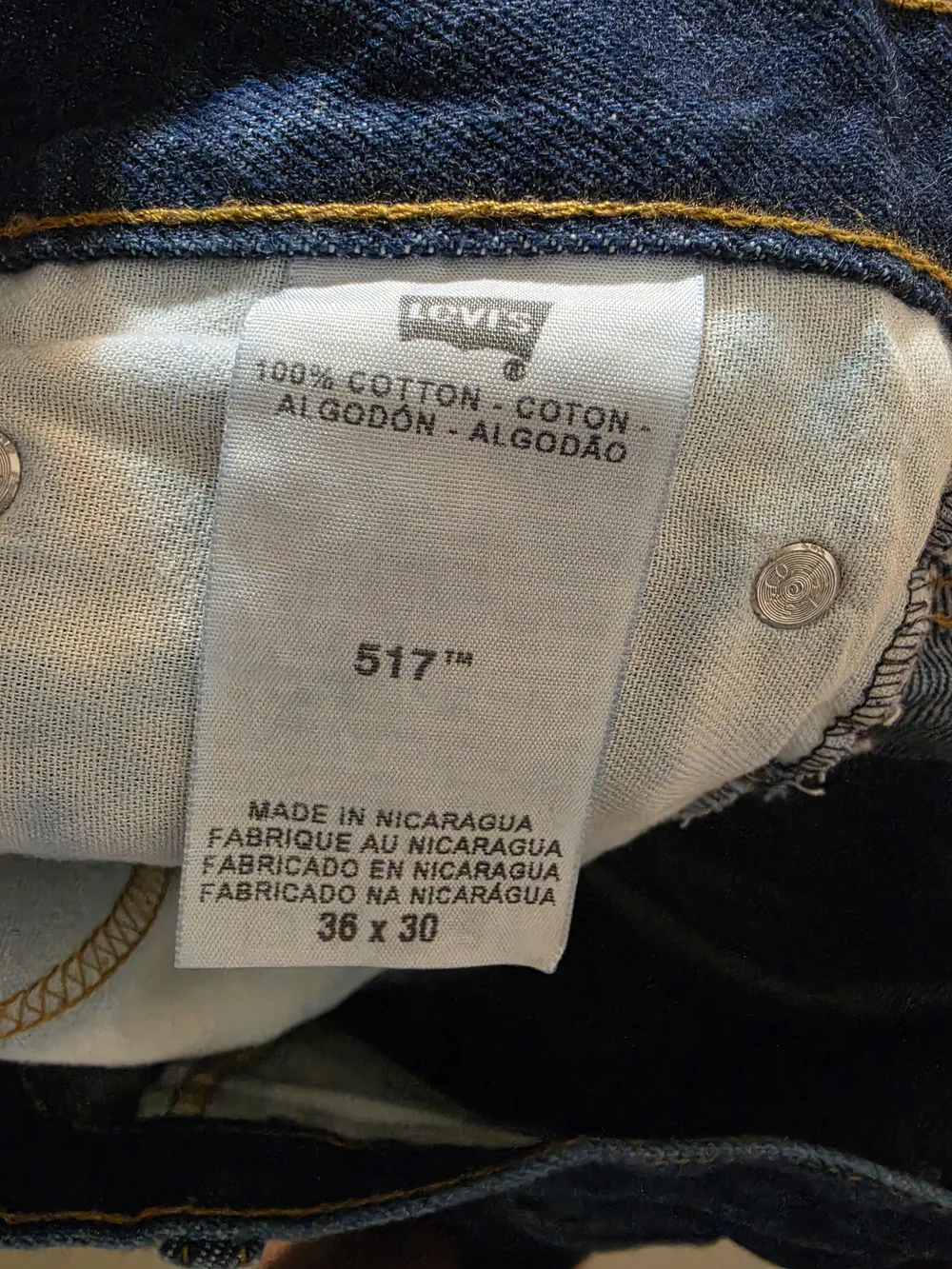 Levi's Relaxed Fit Jeans in Deep Blue Denim 517 36x30